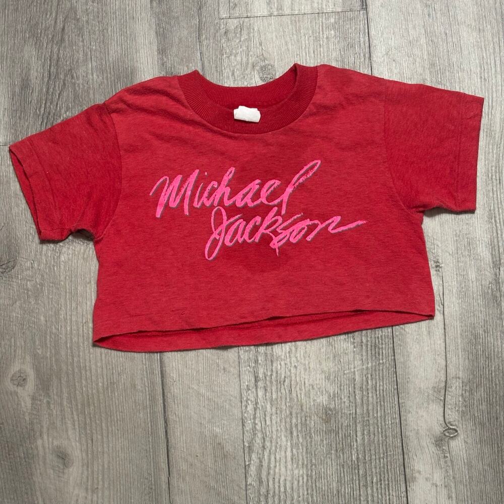 Vintage Single Stitch Michael Jackson Kids Cropped Tshirt size small